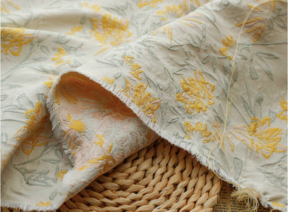 Tissu jacquard floral en relief : style vintage pour ameublement, robes, rideaux - 162,5 cm de large