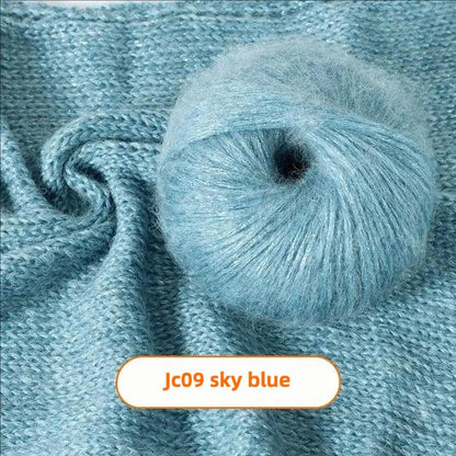 Rainbow Mohair Silk Yarn: Hand-Dyed Lace Knitting Wool