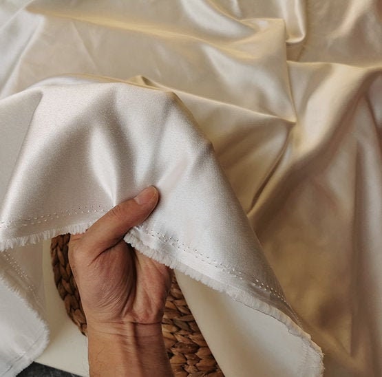 Shiny Bridal Satin Fabric: Heavy Wedding Gown Material, 59" Wide