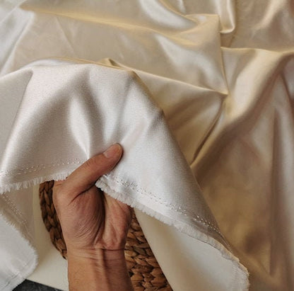 Shiny Bridal Satin Fabric: Heavy Wedding Gown Material, 59" Wide
