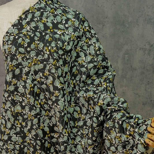 Tissu jacquard tissé à motif floral : revêtement d'ameublement réversible rétro, couture DIY - 140 cm de large