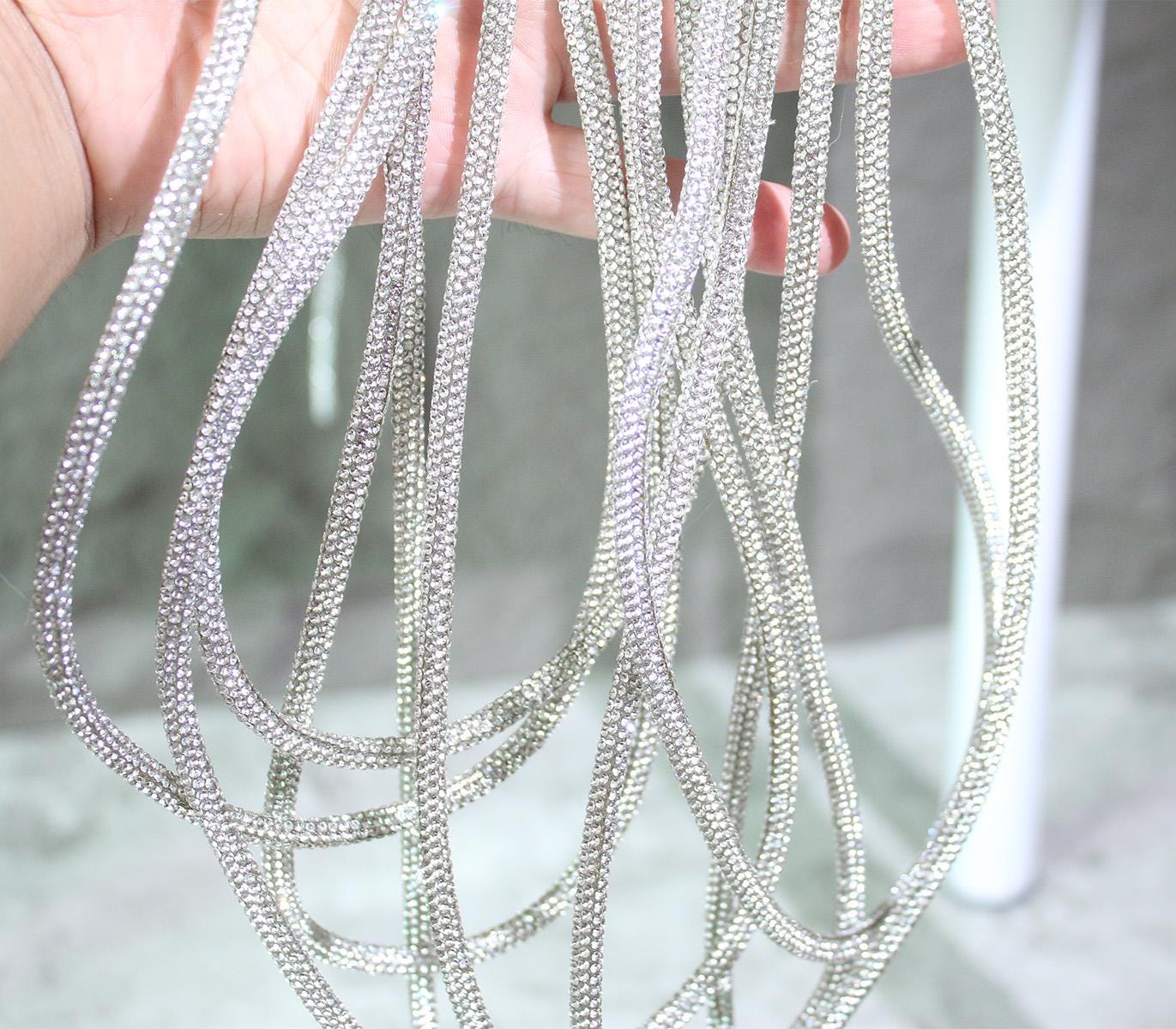 Rhinestone Drawstring: Bling Hotfix Sewing Accessory - 1 Yard