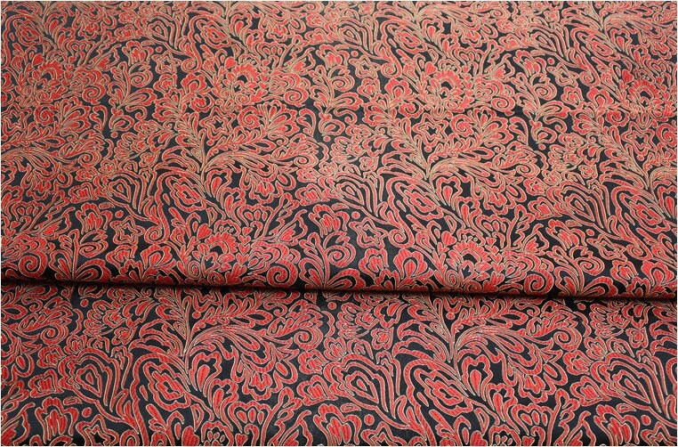 Phoenix Tail Brocade Fabric: Floral Chinese Silk (29.5 Inches Wide)