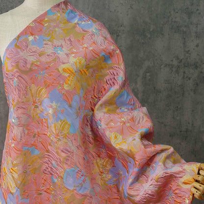 Gold Thread Embossed Jacquard Fabric: European Designer Upholstery & Sewing