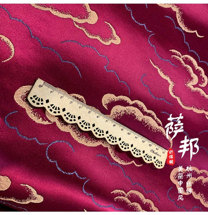 Cloud Brocade Fabric: Silk Rayon Jacquard, Costume Dress Material