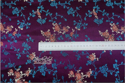 Peony Silk Brocade Fabric: 29.5"W Rayon Damask