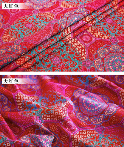 Plum Blossom Brocade Fabric: 29.5"W Bohemian Quilting Sewing Material