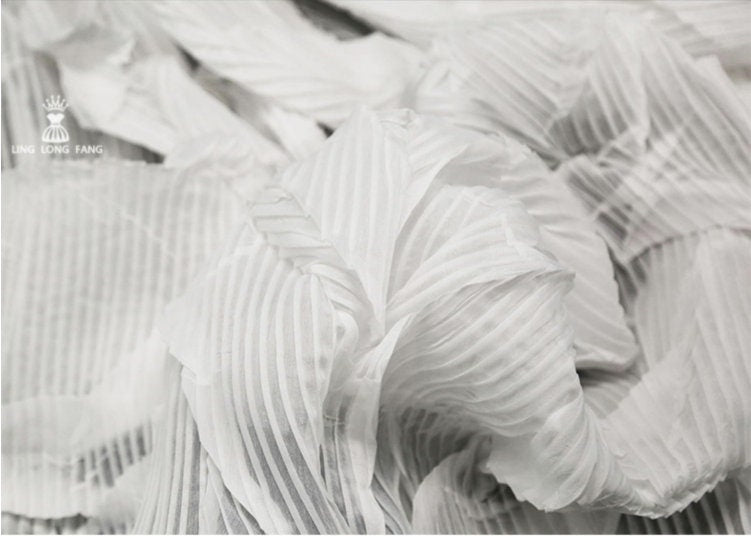 Pleated Crepe Fabric: 40" Wide Designer Material