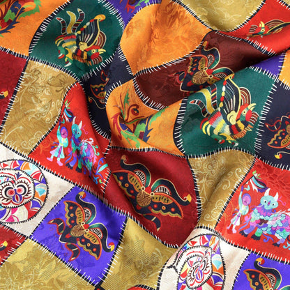 Ancient Tea Silk Satin Fabric: 59"W Rayon Upholstery Material