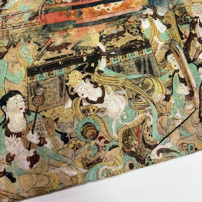 Dunhuang Fresco Buddha Fabric: Asian Chinese Style Tencel (55"W)