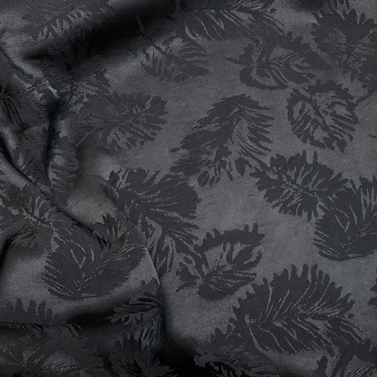 Leaf Pattern Jacquard Satin Damask Fabric - 59" Wide Rayon Upholstery