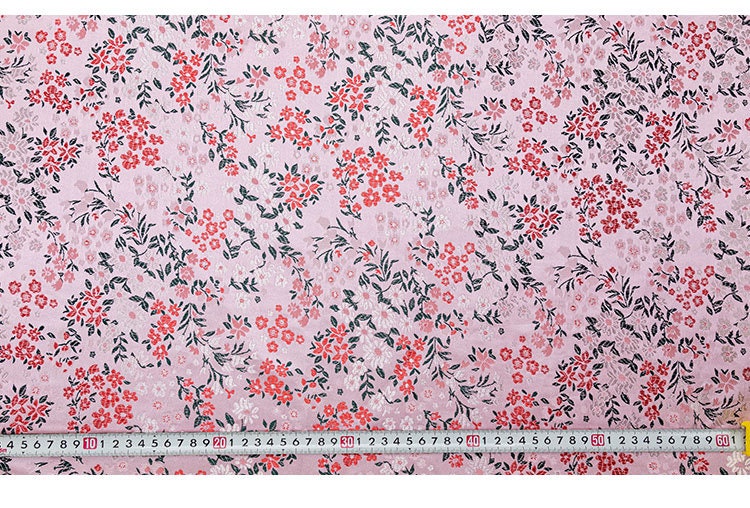 Cherry Blossom Jacquard Brocade Fabric: 45��� Wide Silk Rayon
