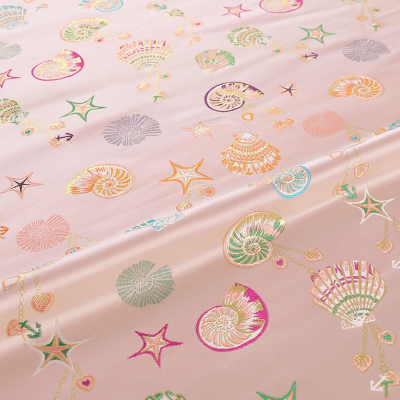 Conch Pattern Rayon Brocade Fabric: 57"W Sewing Material