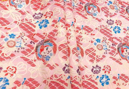 Bird & Flower Brocade Fabric: Satin Jacquard Weave, 59"W