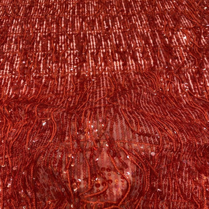 Sequin Tassel Embroidered Fabric: Runway Dress Material (51"W)