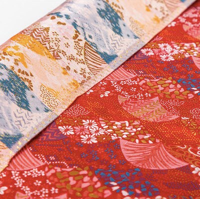 Tissu des éventails japonais Nishijin : Brocart jacquard de soie et rayonne