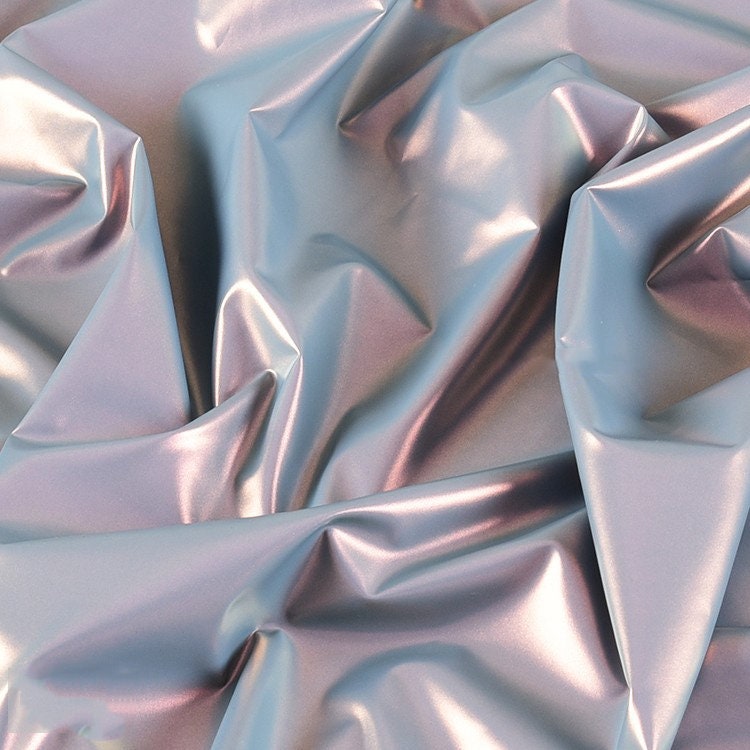 Space Silver PU Leather Fabric: Shiny Metallic Designer Material, 59" Wide