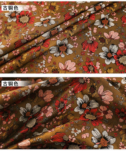 Floral Brocade Fabric: Silk Rayon Blend, 35" Wide