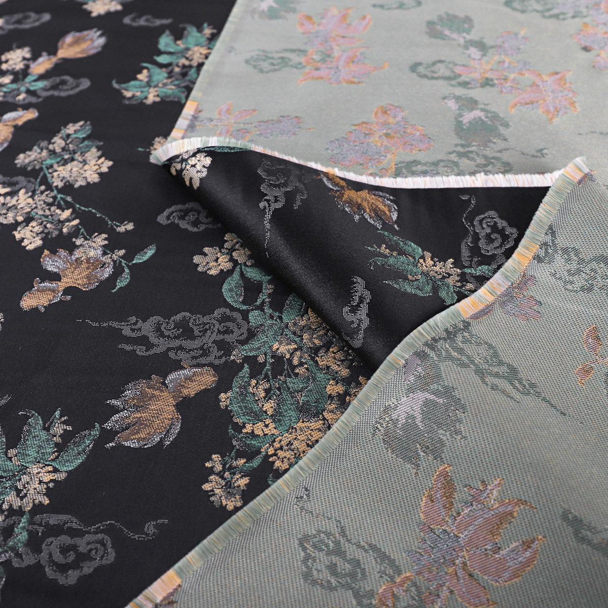 Floral Silk Brocade Fabric: 59"W Upholstery, Costume, & Decor