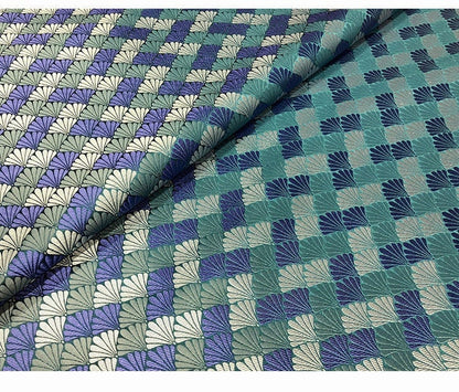 Tissu brocart jacquard coquillage : damas de soie et rayonne de 75 cm de large