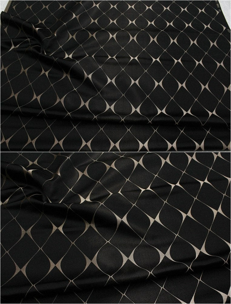 Lattice Brocade Fabric: Silk Rayon Blend, 29.5" Wide