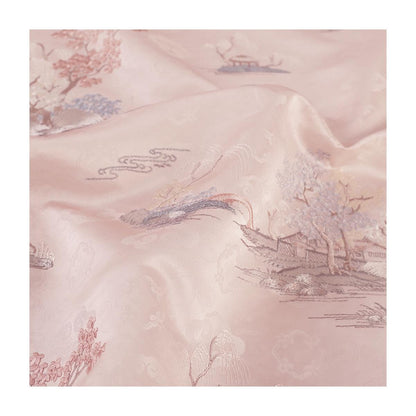 Light Pink Damask Fabric: 59���W Embroidery Flower Ma