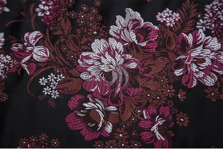 Peony Brocade Jacquard Fabric: Retro Style Rayon Dress Material