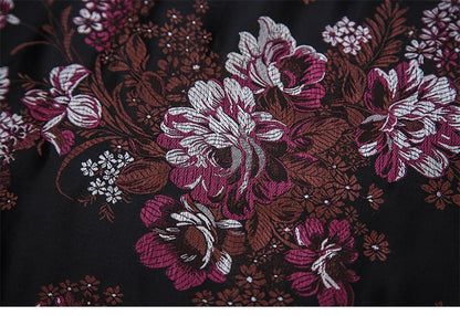Peony Brocade Jacquard Fabric: Retro Style Rayon Dress Material