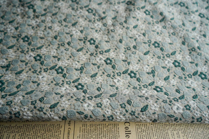 Jade Green Floral Jacquard Fabric: Embossed 3D Upholstery, Costume, Decor