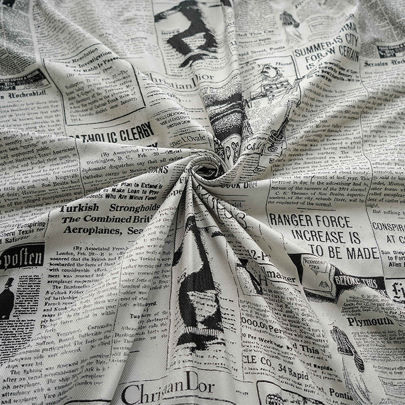 Newspaper Print Jacquard Fabric: Upholstery, Costume, & DIY Sewing - 54"W