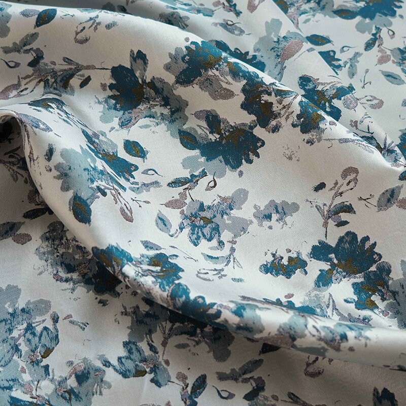 Tissu jacquard à motif floral : 168 cm de large, style Splash Ink, pour l’ameublement et la couture