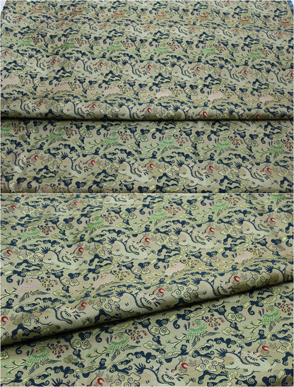 Flying Dragon Brocade Fabric: Chinese Emperor Robe Silk Blend (55"W)