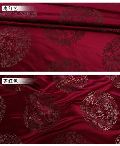 Chinese Dragon Brocade Fabric: Nylon Upholstery, Costume, Decor (29.5"W)
