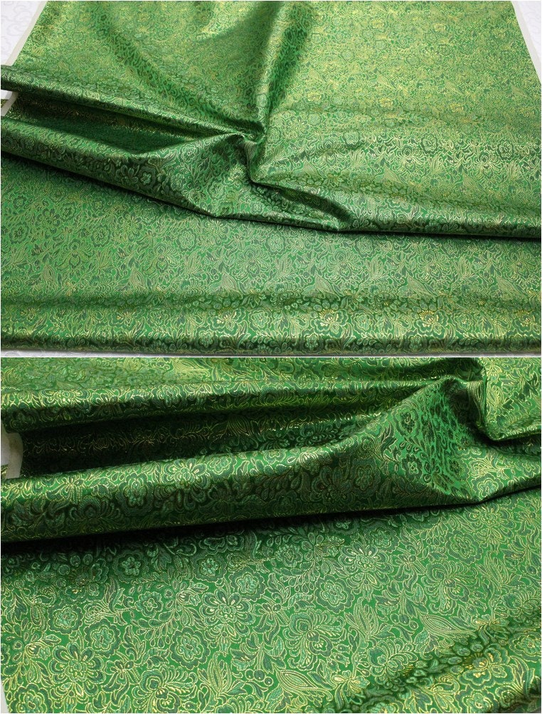 Metallic Paisley Brocade Fabric: Chinese Jacquard, 29.5" Wide