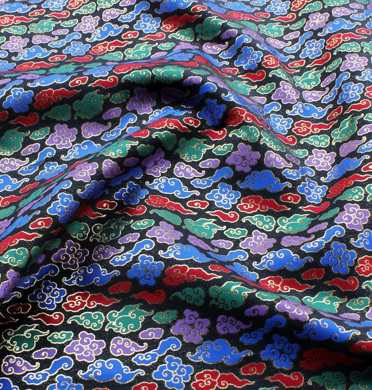 Cloud Brocade Fabric: Rayon Blend Jacquard, Costume Dress Material