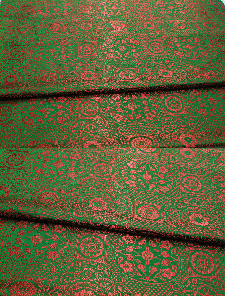Plum Blossom Brocade Fabric: Chinese Silk Damask, Upholstery & Costume Sewing