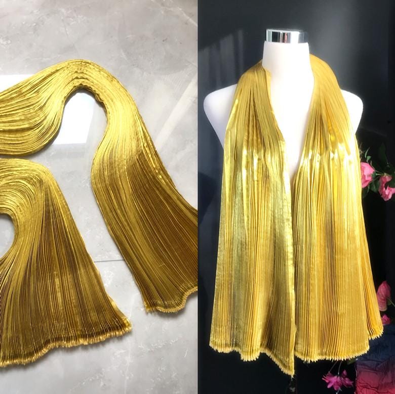Mermaid Pleated Organza Fabric: Iridescent Gown & Costume Material