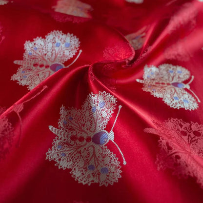 Butterfly Brocade Fabric: 59"W Rayon Cheongsam Quilting Fabric By The Meter