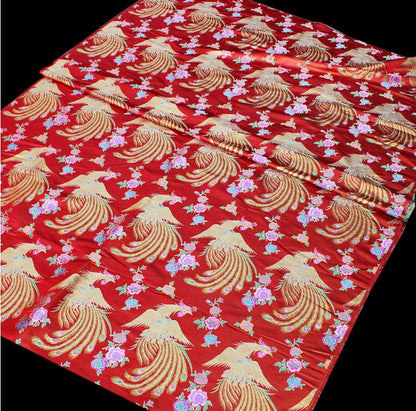 Gold Phoenix Brocade Fabric: Chinese Cheongsam Sewing Material (57"W)