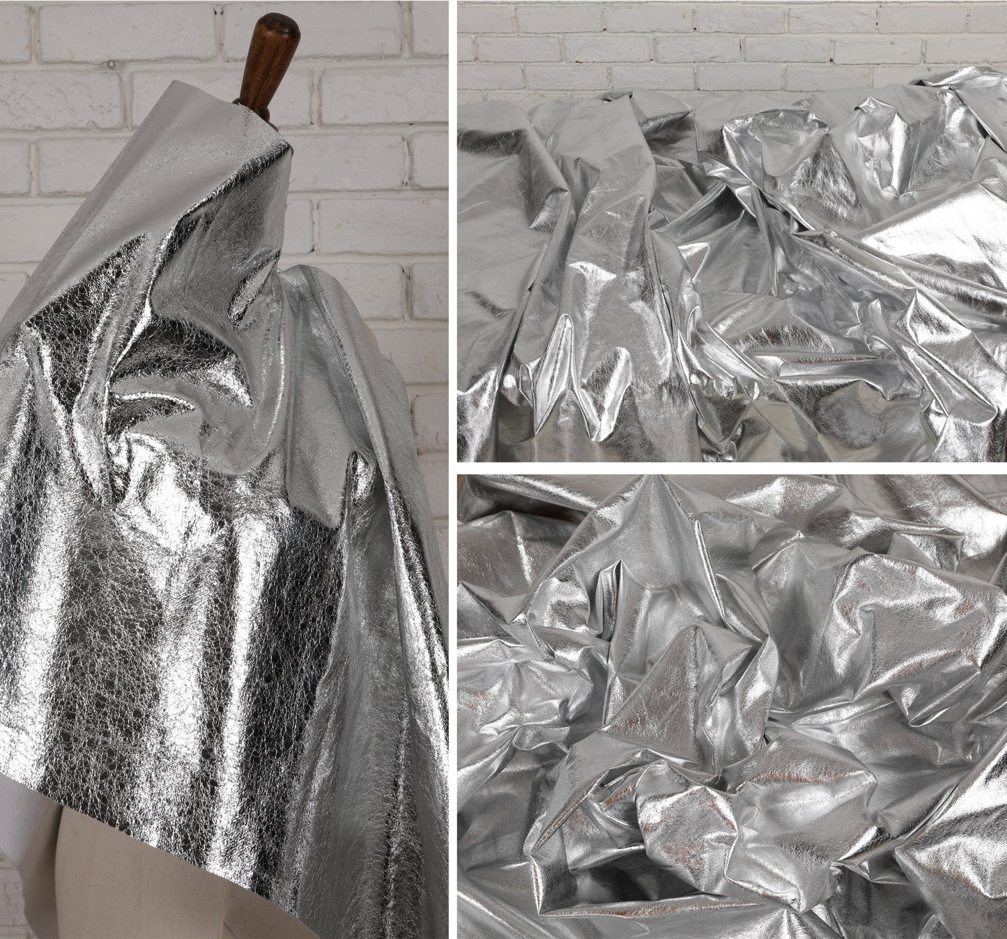 Mirror Coated Silver TPU Fabric: Metallic Designer Clothing Material
