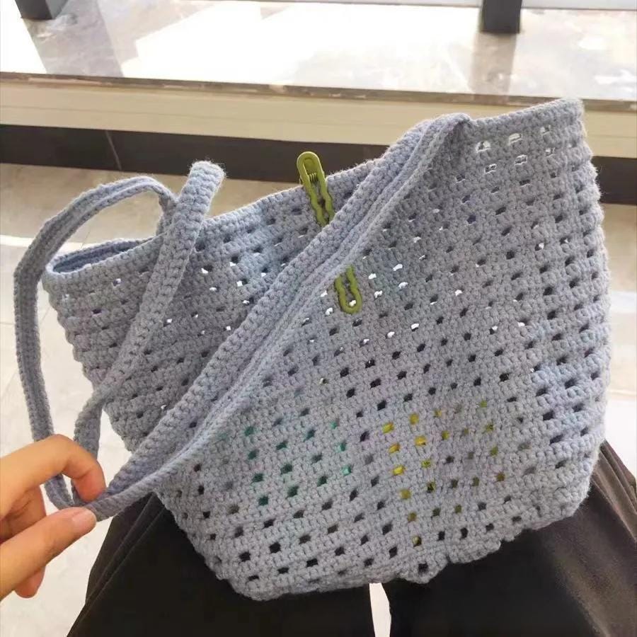 Sac au crochet gaufré tissé à la main : Kit de laine fait main à faire soi-même