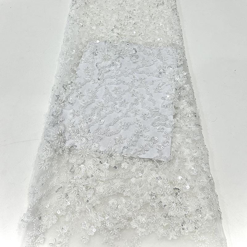 Embroidered Sequin Blossom Lace Fabric: Couture Bridal Appliqu��" Wide