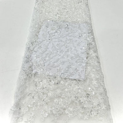 Embroidered Sequin Blossom Lace Fabric: Couture Bridal Appliqu��" Wide