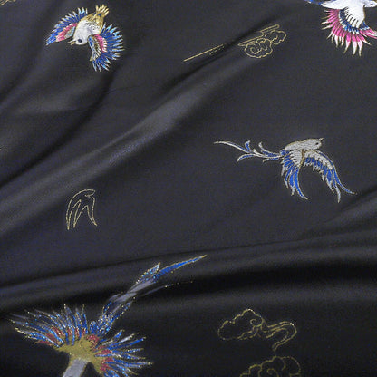 Tissu brocart Oiseau Phénix : tissage japonais Nishijin avec fil d'or (59"L)