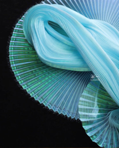 Mermaid Pleated Organza Fabric: 55" Wide Designer Material