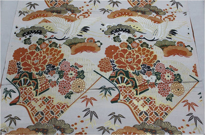 Crane Jacquard Satin Fabric: Japanese Style Sewing & Upholstery