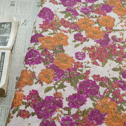 Floral Embroidered Jacquard Fabric: French Country Style Upholstery Sewing Material