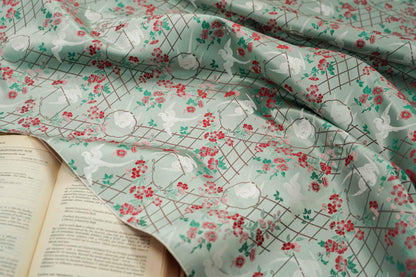 Bird Flower Jacquard Fabric: Grey Woven Upholstery, Drapery, Sewing (65"W By 1 Meter)