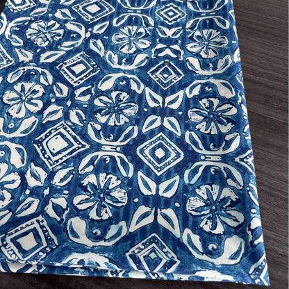 Tissu popeline de coton imprimé à la main (style indien) : patchwork, vêtements, loisirs créatifs