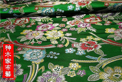 Peony Brocade Fabric: Silk Rayon Blend, Floral Upholstery & Costume